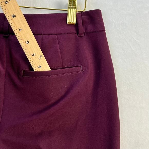 White House Black Market The Slim Ankle Burgundy Red Stretch Chino Dress Pants 2 - Picture 5 of 13